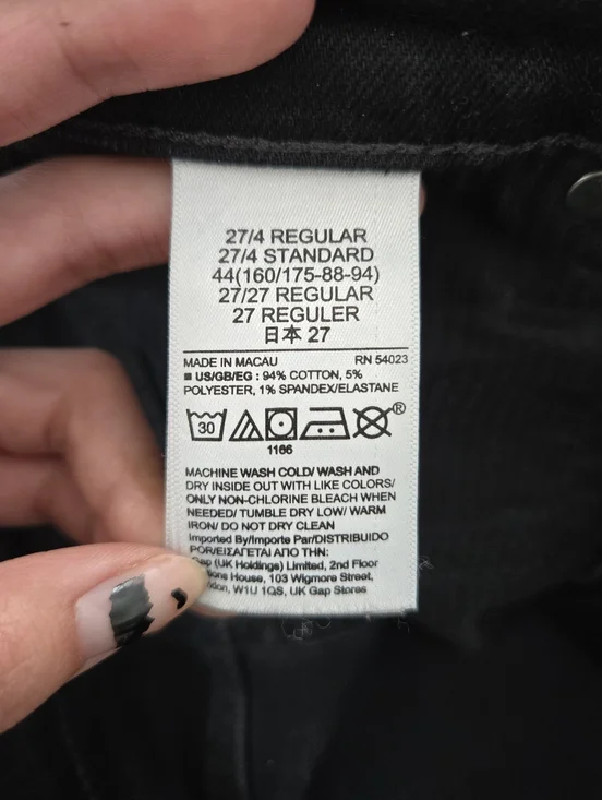 Gap High Rise Vintage Slim Jeans. ColorWashed Black. Size 27. - Picture 9 of 10